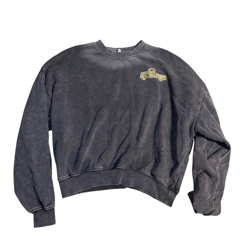 Full tilt Graphic Sweatshirt Distressed Black Truck Rodeo Cowboy Print Women